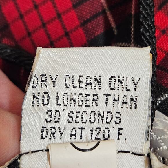 Vintage Sarah‎ Elizabeth Red/Black/White Plaid Floral Embroidered Jacket Size 8 - Picture 8 of 8